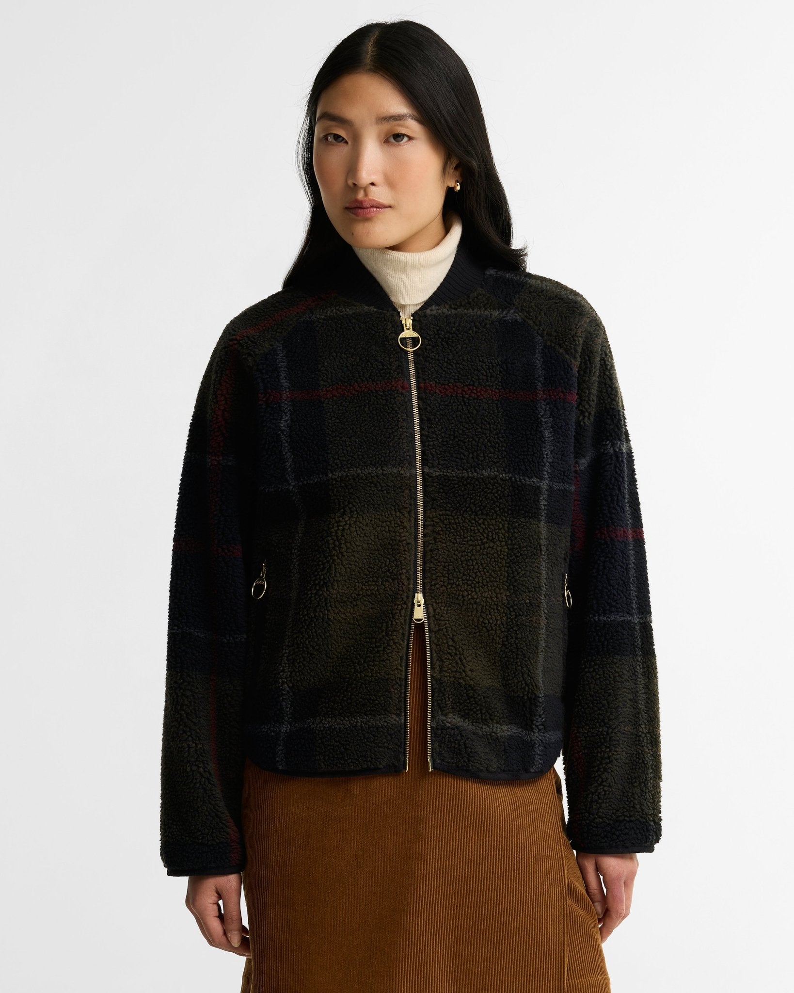 Young Ideas & Henmores -Kirklees Full Zip Fleece -TN43 Shadow Classic Tartan -8