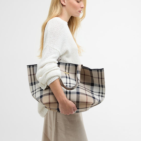 Young Ideas & Henmores -Layla Tartan Large Tote Bag -BE71 Rosewood Tartan -OS
