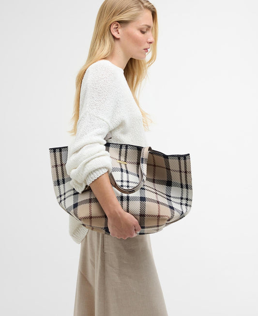 Young Ideas & Henmores -Layla Tartan Large Tote Bag -BE71 Rosewood Tartan -OS