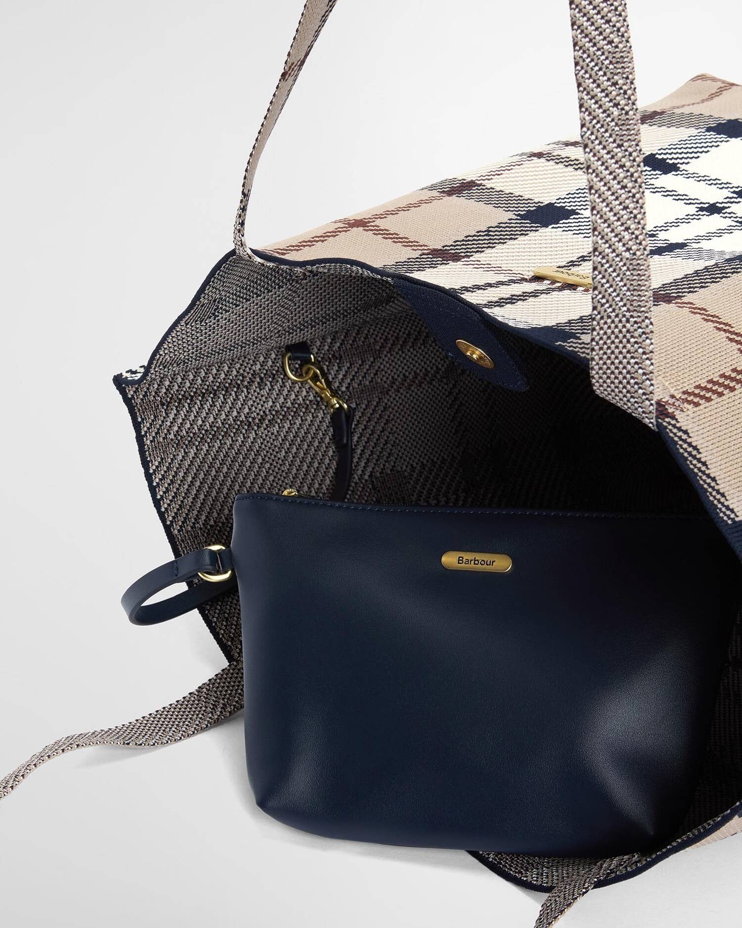 Young Ideas & Henmores -Layla Tartan Large Tote Bag -BE71 Rosewood Tartan -OS