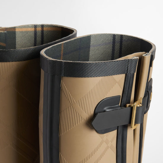 Young Ideas & Henmores -Leighton Tartan Tall Welly -BE31 Military Brown/Black -4