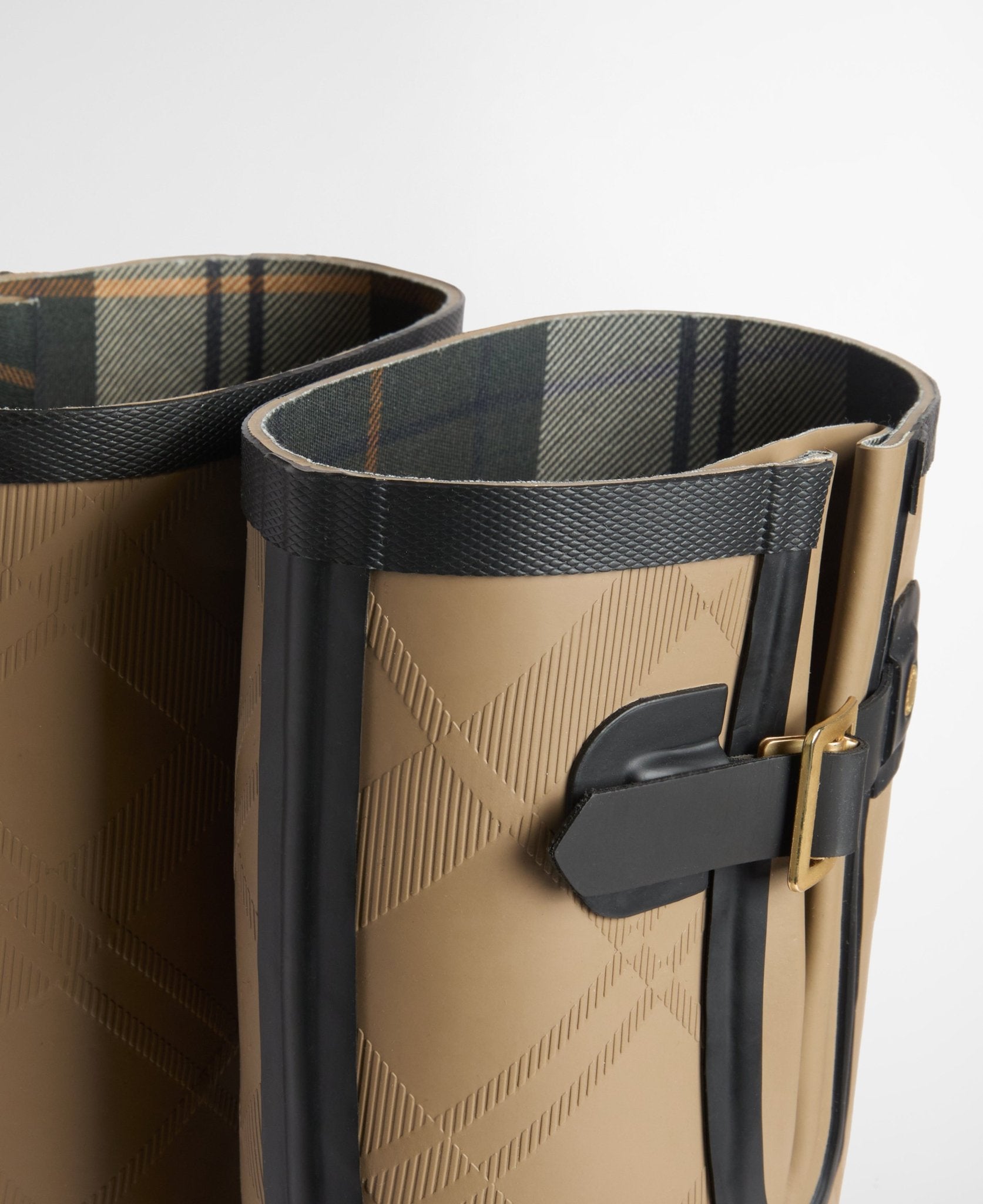 Young Ideas & Henmores -Leighton Tartan Tall Welly -BE31 Military Brown/Black -4