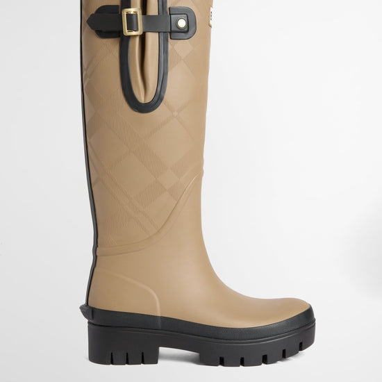 Young Ideas & Henmores -Leighton Tartan Tall Welly -BE31 Military Brown/Black -4