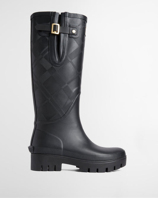 Young Ideas & Henmores -Leighton Tartan Tall Welly -BK11 Black -4