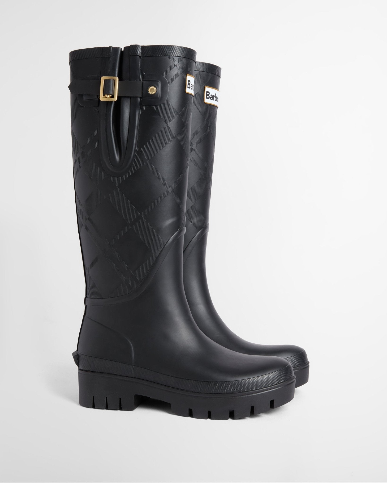 Young Ideas & Henmores -Leighton Tartan Tall Welly -BK11 Black -4