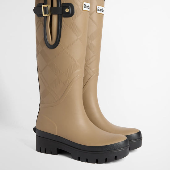 Young Ideas & Henmores -Leighton Tartan Tall Welly -BE31 Military Brown/Black -4