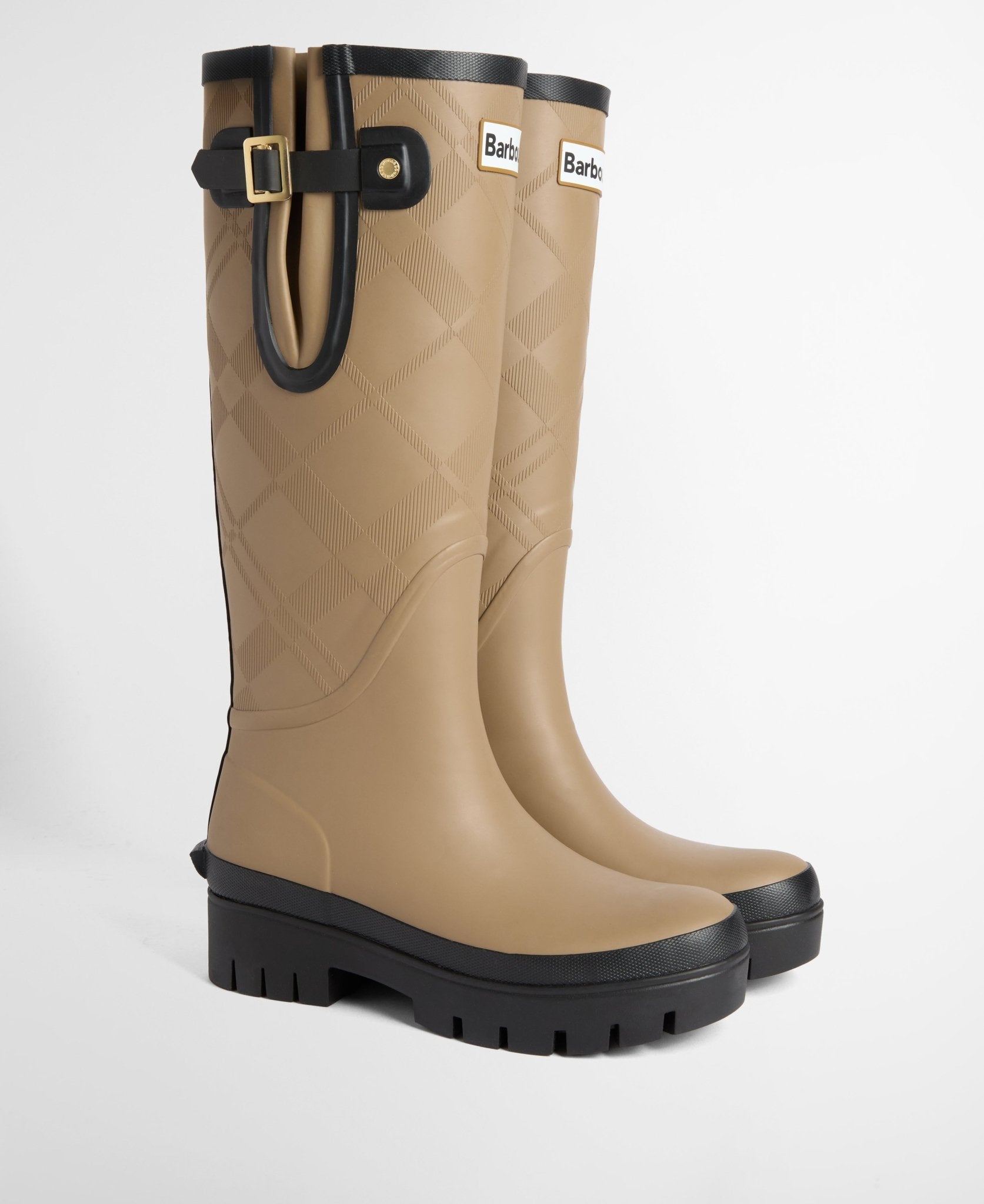 Young Ideas & Henmores -Leighton Tartan Tall Welly -BE31 Military Brown/Black -4