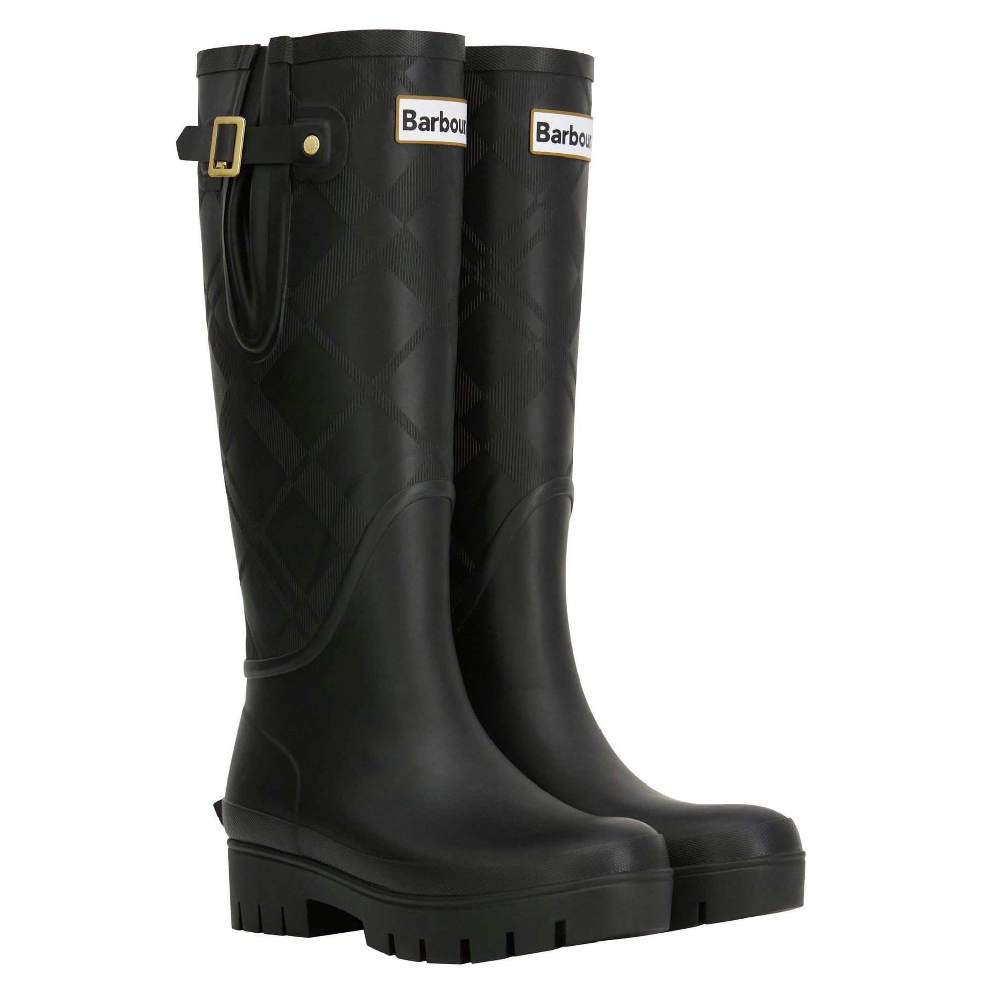 Young Ideas & Henmores -Leighton Tartan Tall Welly -BK11 Black -4