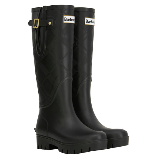 Young Ideas & Henmores -Leighton Tartan Tall Welly -BK11 Black -4
