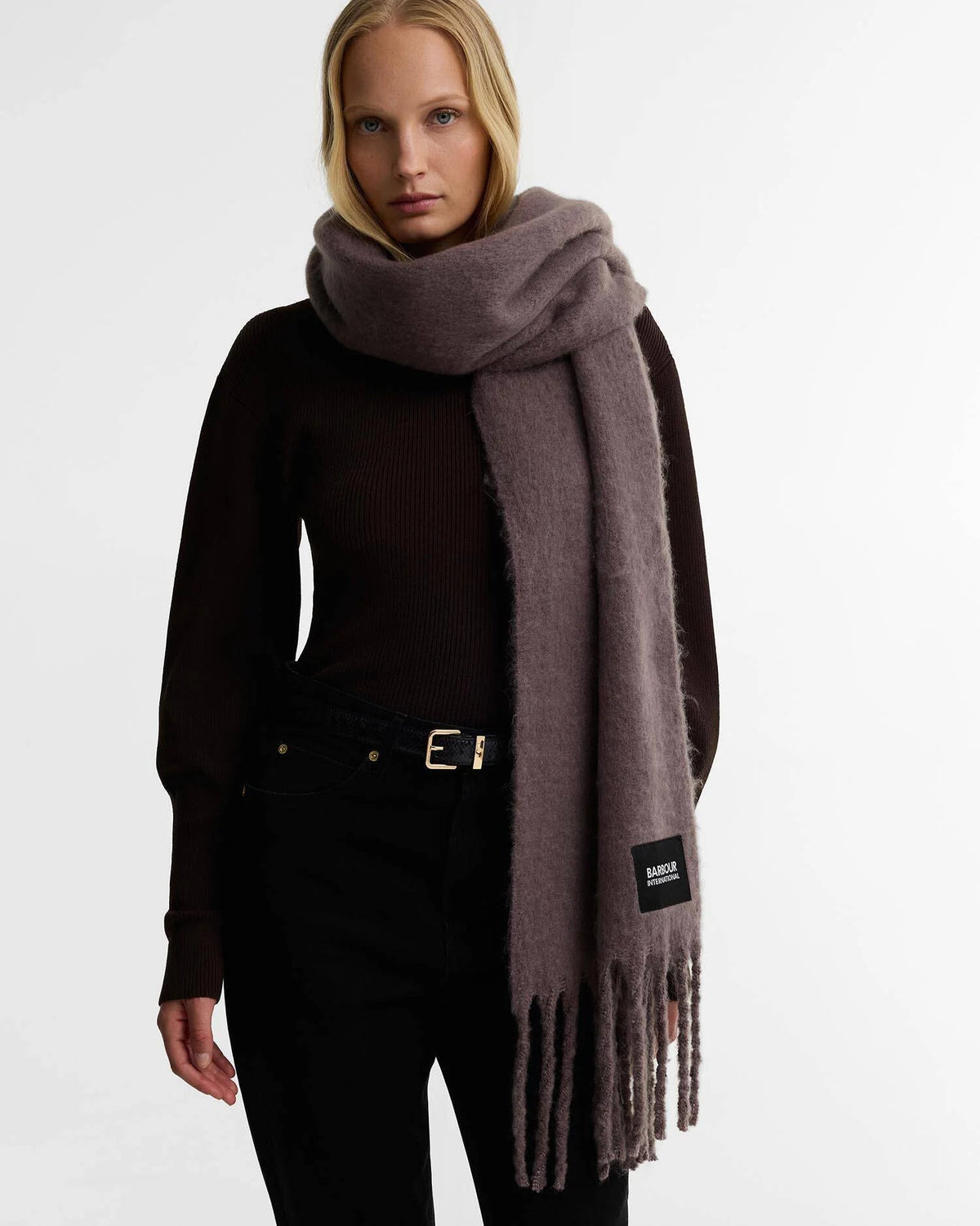 Young Ideas & Henmores -Lilah Scarf -BR31 Truffle -OS