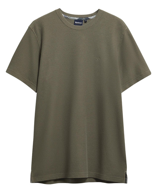 Young Ideas & Henmores - Lingdale Textured Tailored T-Shirt - OL56 Dusty Olive - M