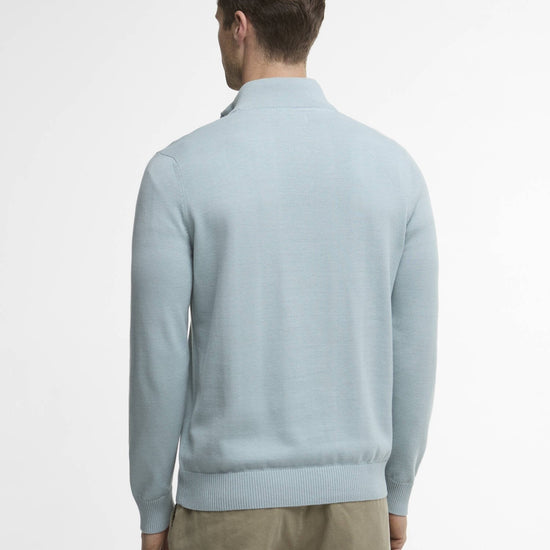 Young Ideas/Henmores - Lingwood Compact Cotton Half Zip Sweater - BU64 Slate - M