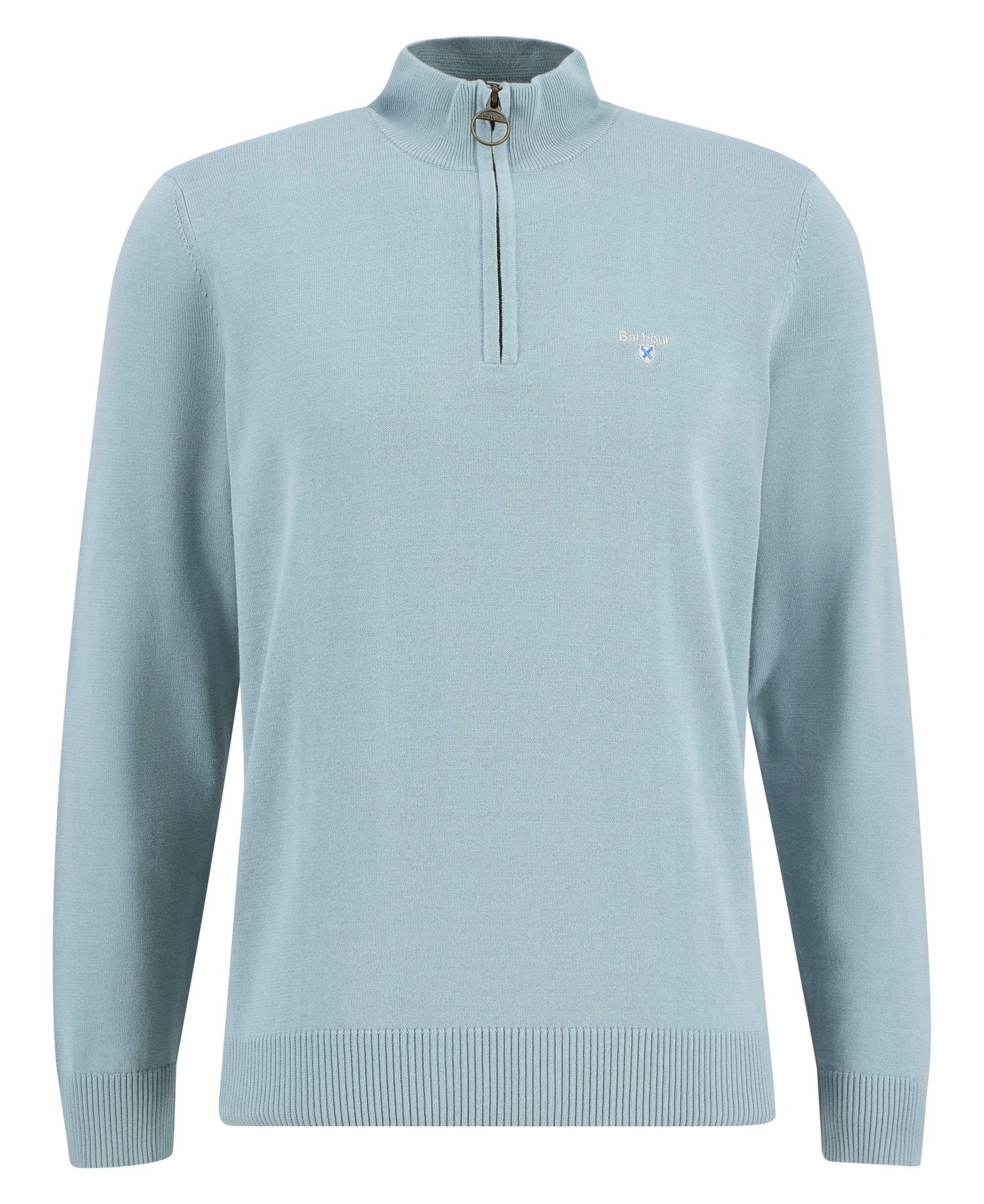 Young Ideas/Henmores - Lingwood Compact Cotton Half Zip Sweater - BU64 Slate - M