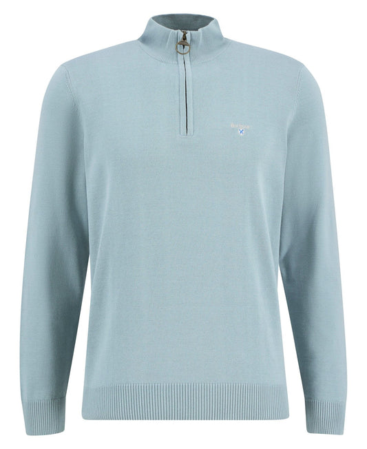 Young Ideas/Henmores - Lingwood Compact Cotton Half Zip Sweater - BU64 Slate - M