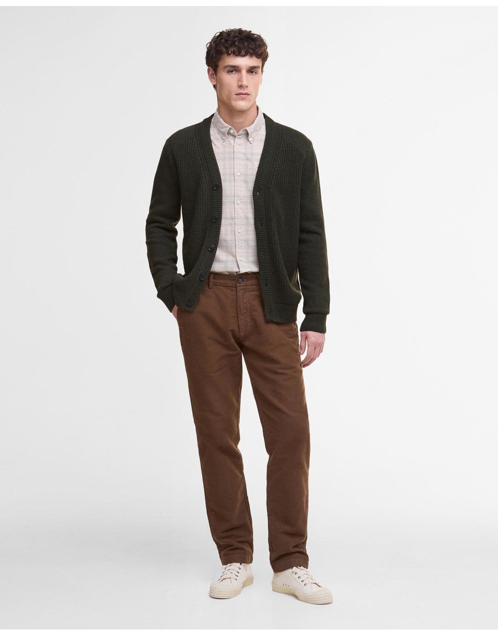 Young Ideas/Henmores - Mainland Knitted Cardigan - OL51 Olive - M