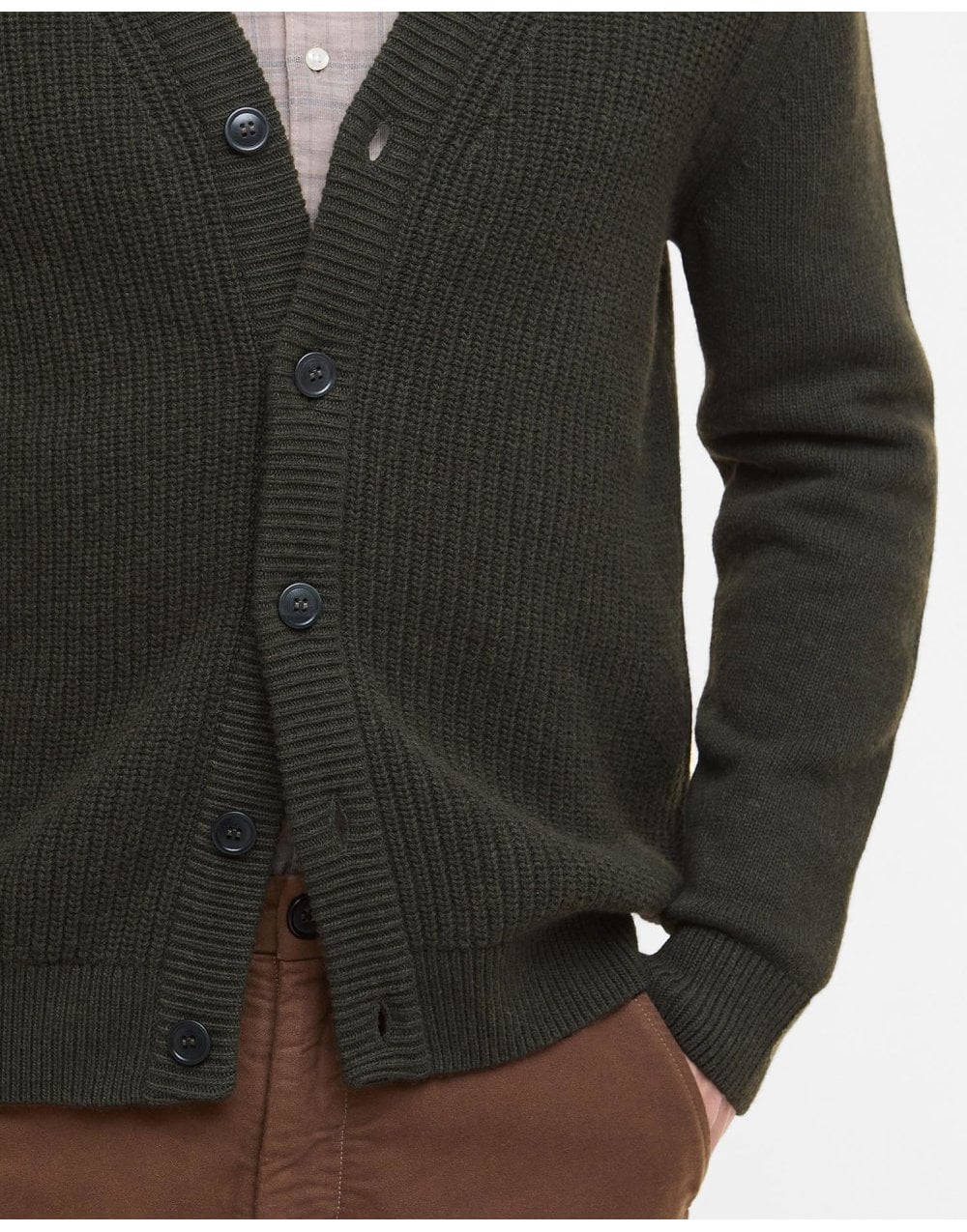 Young Ideas/Henmores - Mainland Knitted Cardigan - OL51 Olive - M