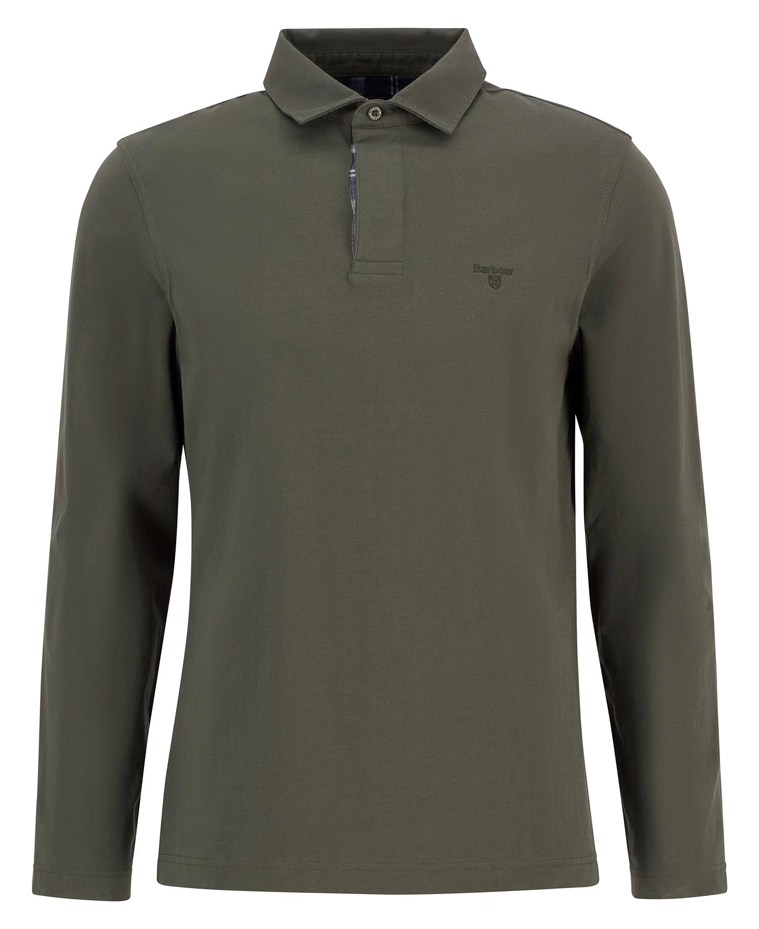 Young Ideas/Henmores - Margrove Long Sleeve Tailored Polo Shirt - Mid Olive - M