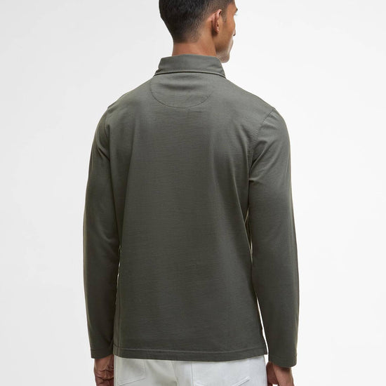 Young Ideas/Henmores - Margrove Long Sleeve Tailored Polo Shirt - Mid Olive - M