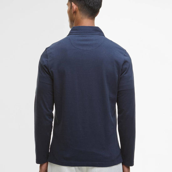 Young Ideas/Henmores - Margrove Long Sleeve Tailored Polo Shirt - Navy - M