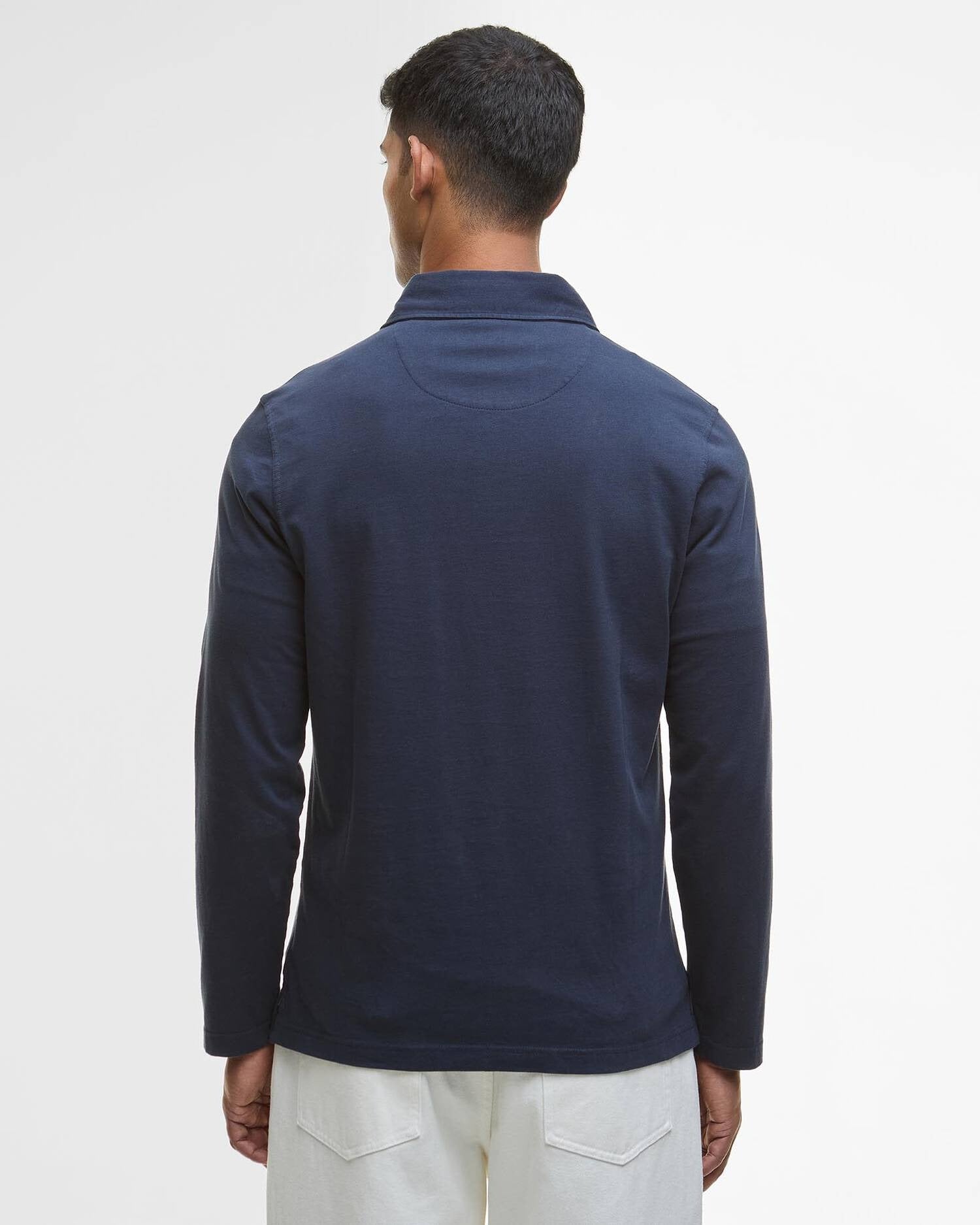Young Ideas/Henmores - Margrove Long Sleeve Tailored Polo Shirt - Navy - M