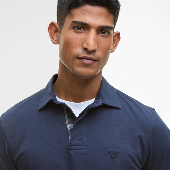 Young Ideas/Henmores - Margrove Long Sleeve Tailored Polo Shirt - Navy - M