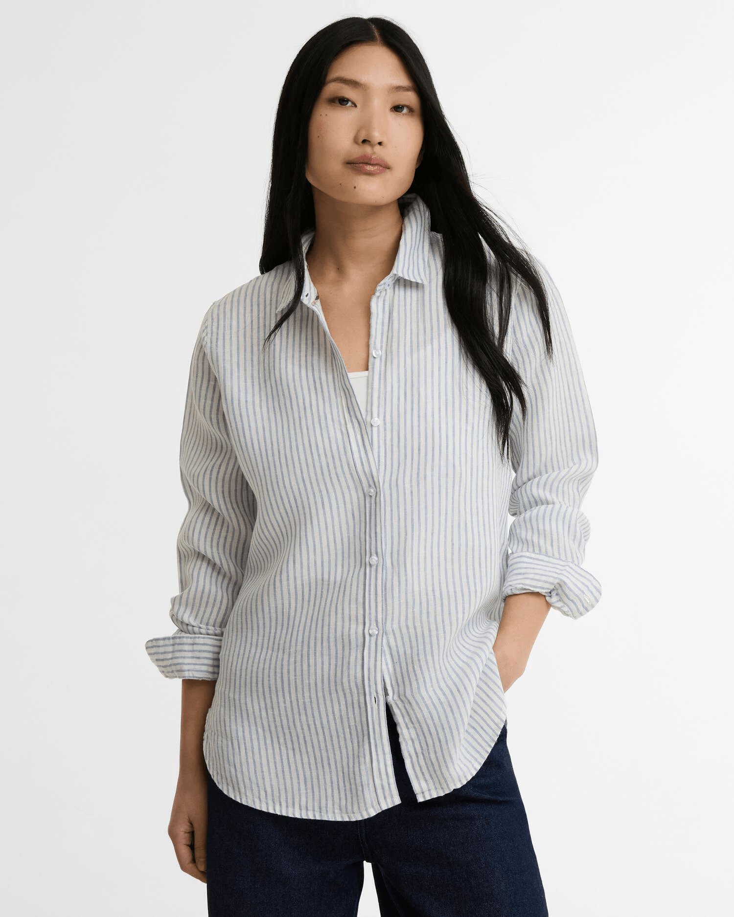 Young Ideas & Henmores -Marine Shirt -BL27 Chambray Stripe -8