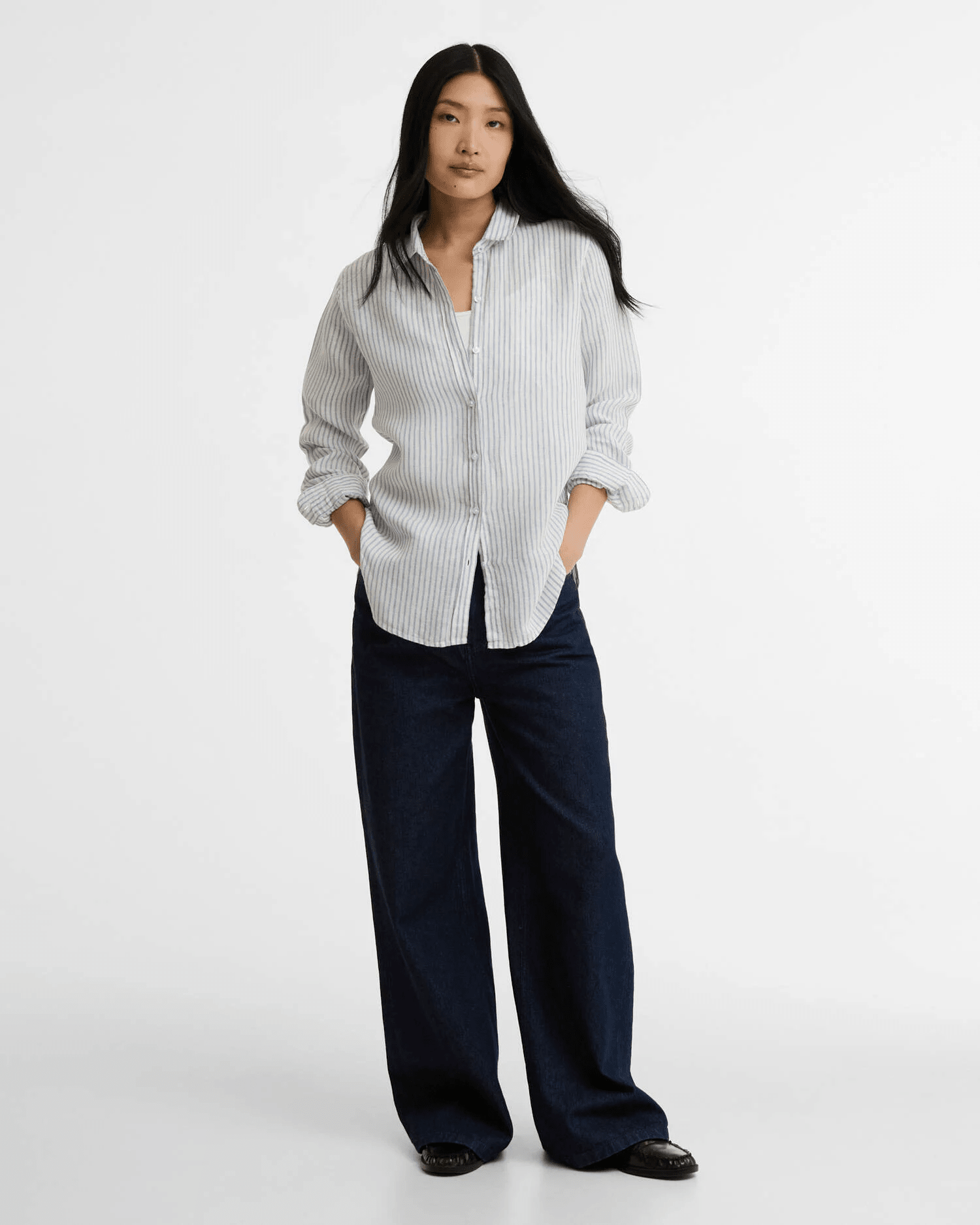 Young Ideas & Henmores -Marine Shirt -BL27 Chambray Stripe -8