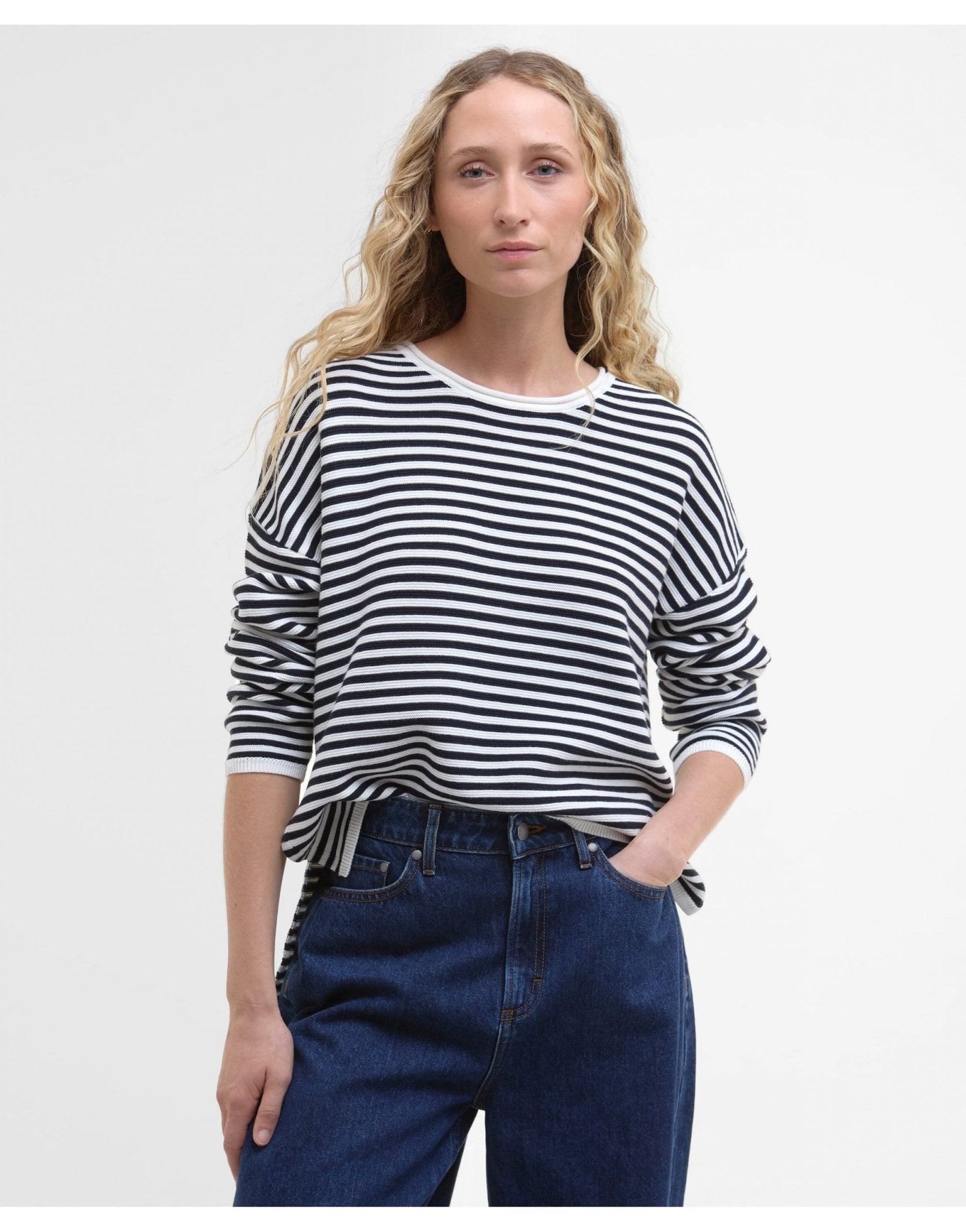 Young Ideas/Henmores - Marine Stripe Knitted Jumper - NY73 Navy Stripe - 8