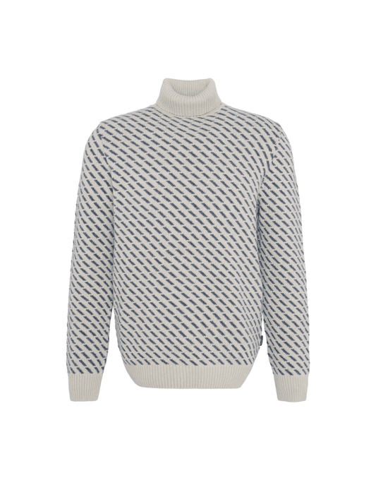 Young Ideas/Henmores - Masham Roll Neck Jumper - ST14 Chalk Marl - M