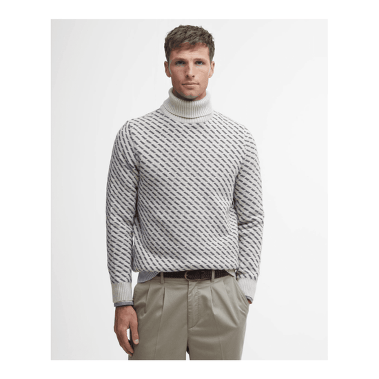 Young Ideas/Henmores - Masham Roll Neck Jumper - ST14 Chalk Marl - M
