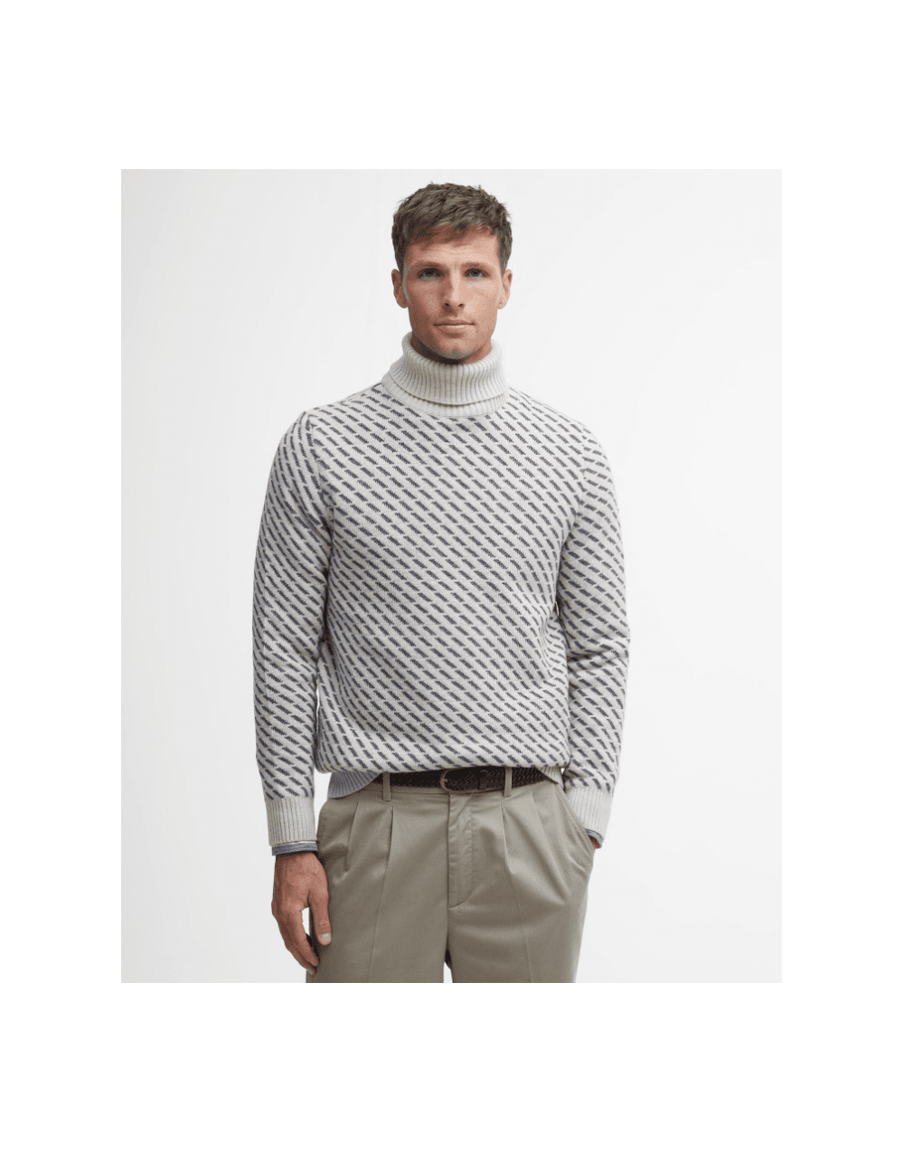 Young Ideas/Henmores - Masham Roll Neck Jumper - ST14 Chalk Marl - M