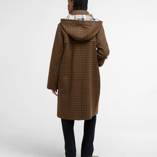 Young Ideas/Henmores - Melody Check Wool Duffle Coat - BR51 Brown/Orange Check/Hessian Tartan - 8