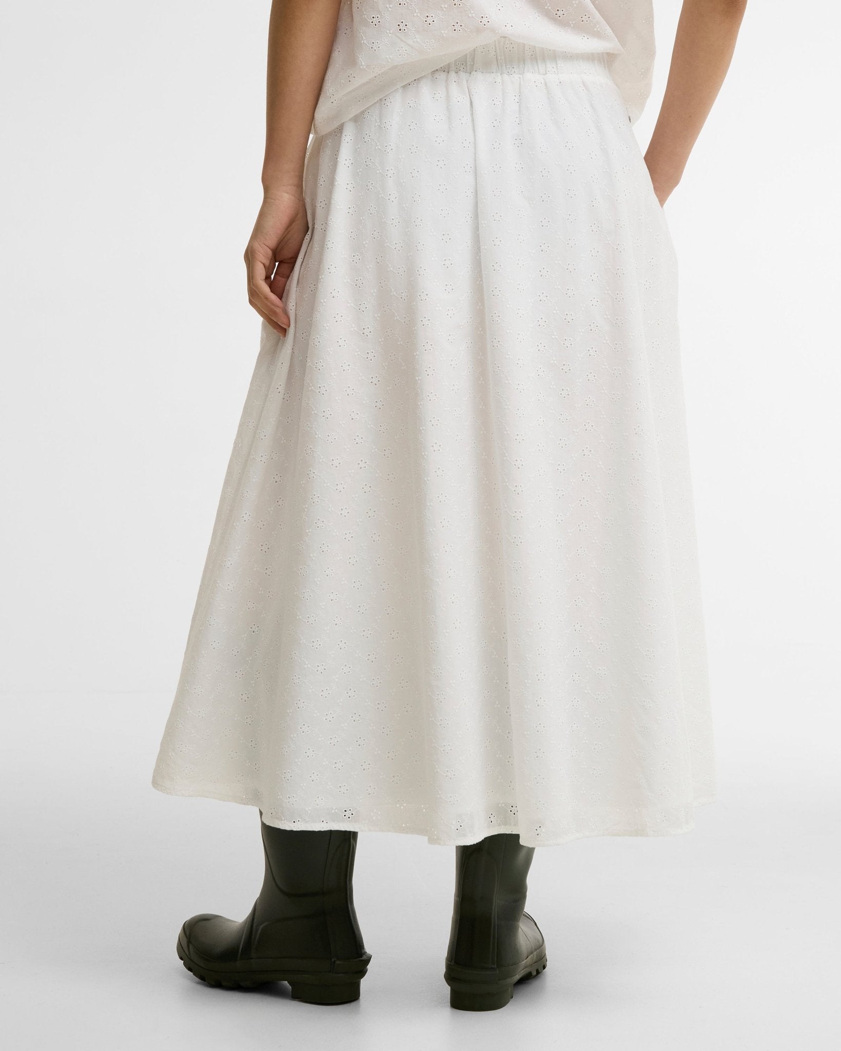 Young Ideas & Henmores - Melody Midi Skirt - WH11 White - 8