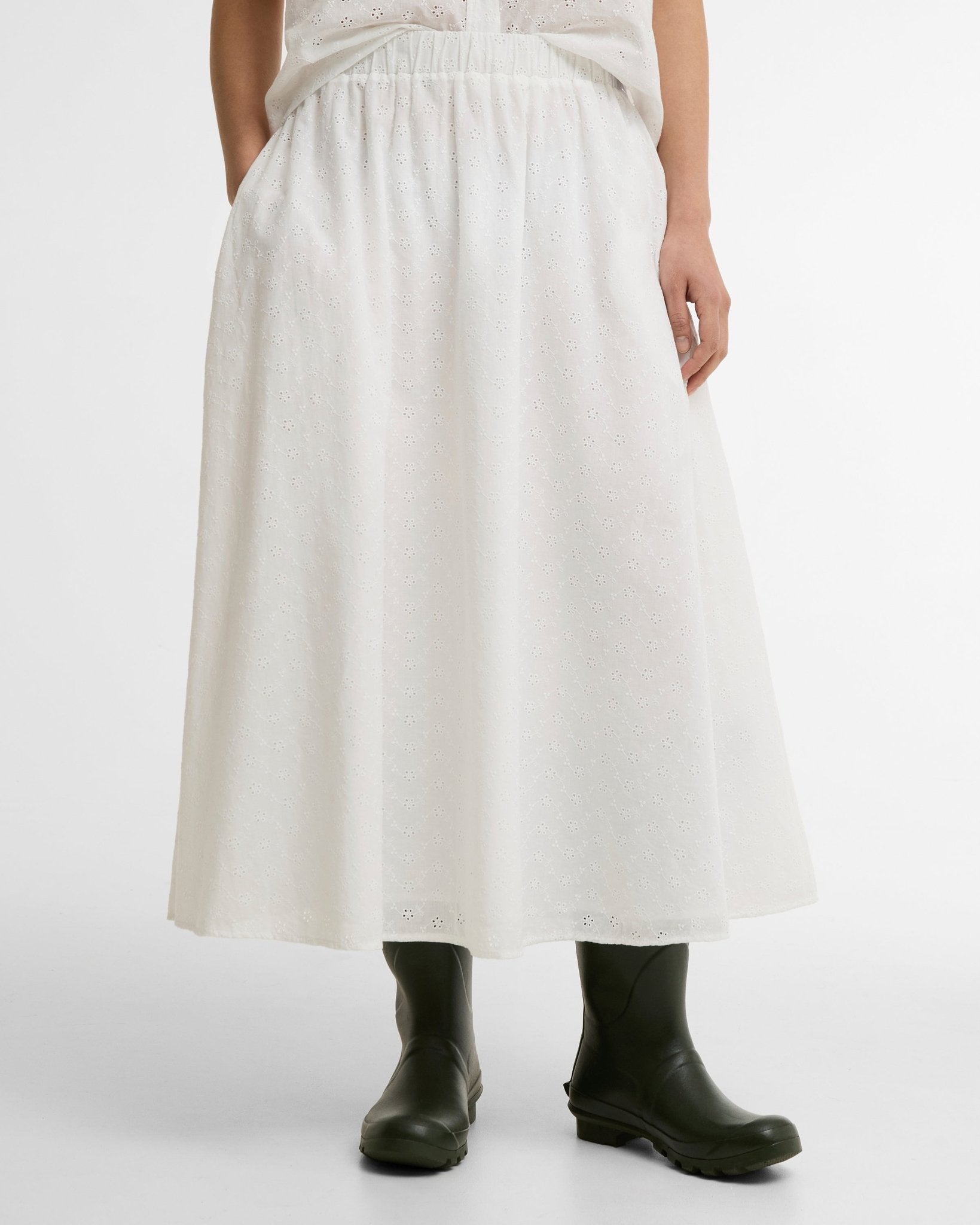 Young Ideas & Henmores - Melody Midi Skirt - WH11 White - 8