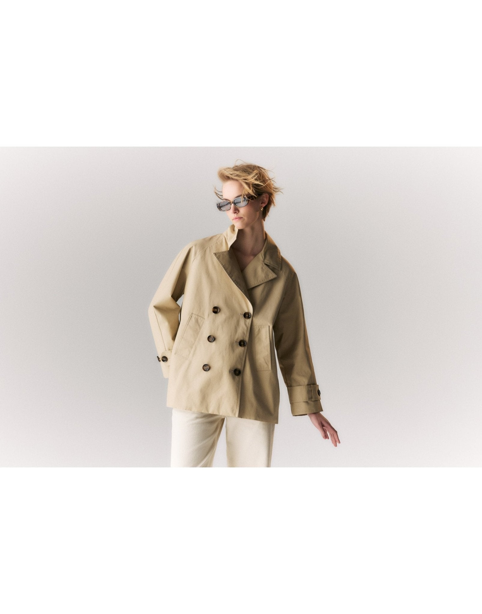 Young Ideas/Henmores - MH Maisy Showerproof Jacket - SN11 Light Sand/Safari Tartan - 8