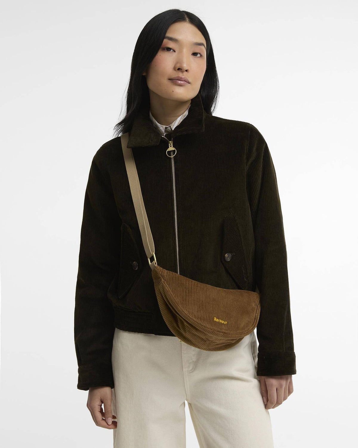 Young Ideas & Henmores -Mini Mia Cord Sling Bag -BR71 Brown -OS