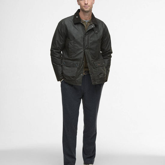 Young Ideas/Henmores - Modern Beaufort Check Wax Jacket - OL31 Olive Check - M