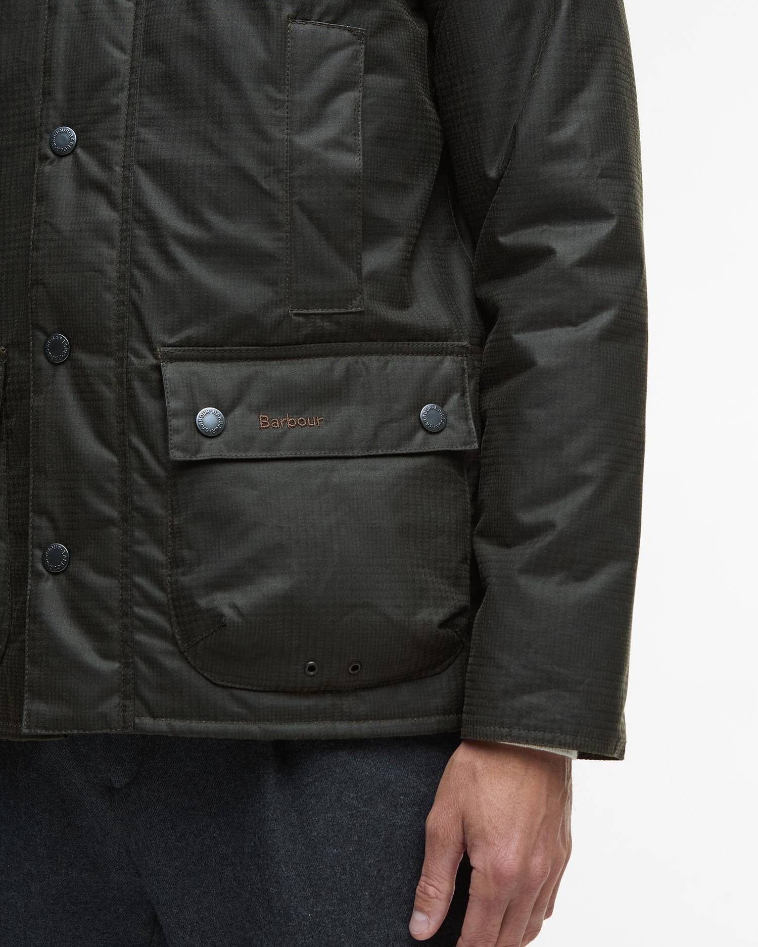 Young Ideas/Henmores - Modern Beaufort Check Wax Jacket - OL31 Olive Check - M