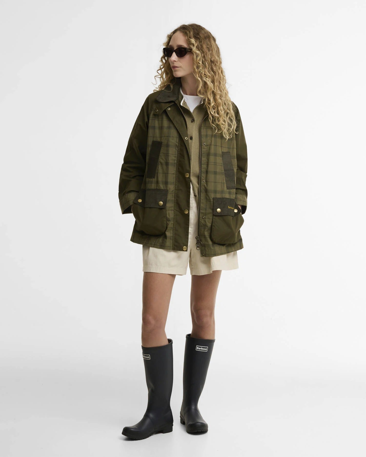 Young Ideas & Henmores - Modern Tartan Beadnell Casual Jacket - OL32 Dusky Green Tartan/Highland Olive - 8