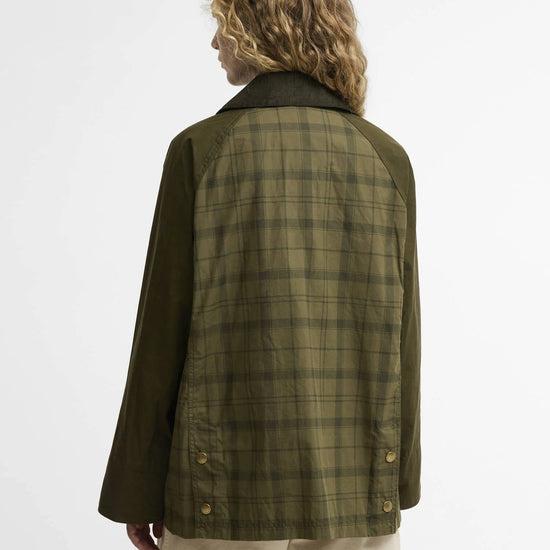 Young Ideas & Henmores - Modern Tartan Beadnell Casual Jacket - OL32 Dusky Green Tartan/Highland Olive - 8