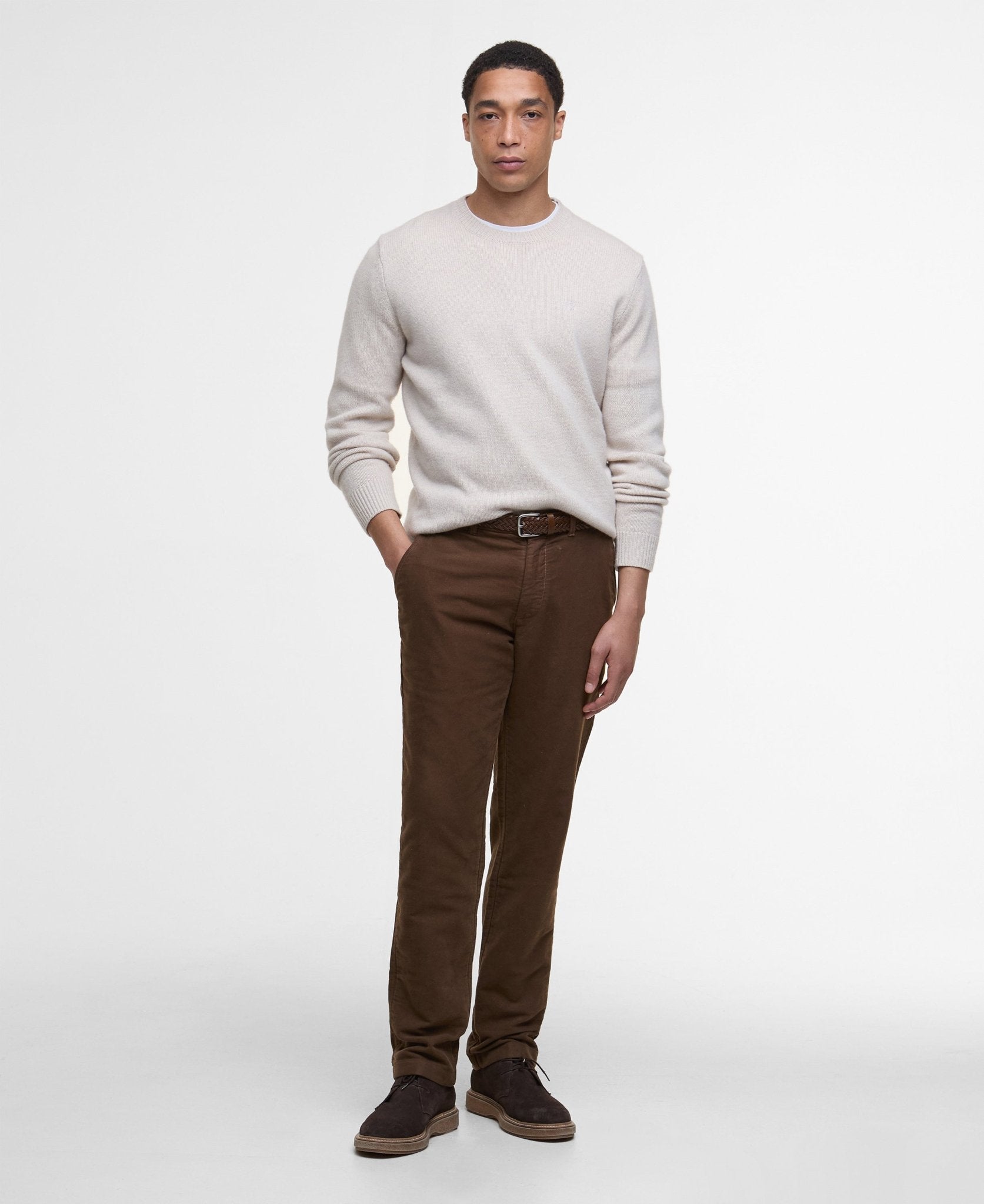 Young Ideas & Henmores -Moleskin Tailored Fit Trouser -SN71 Dark Sand -32/32