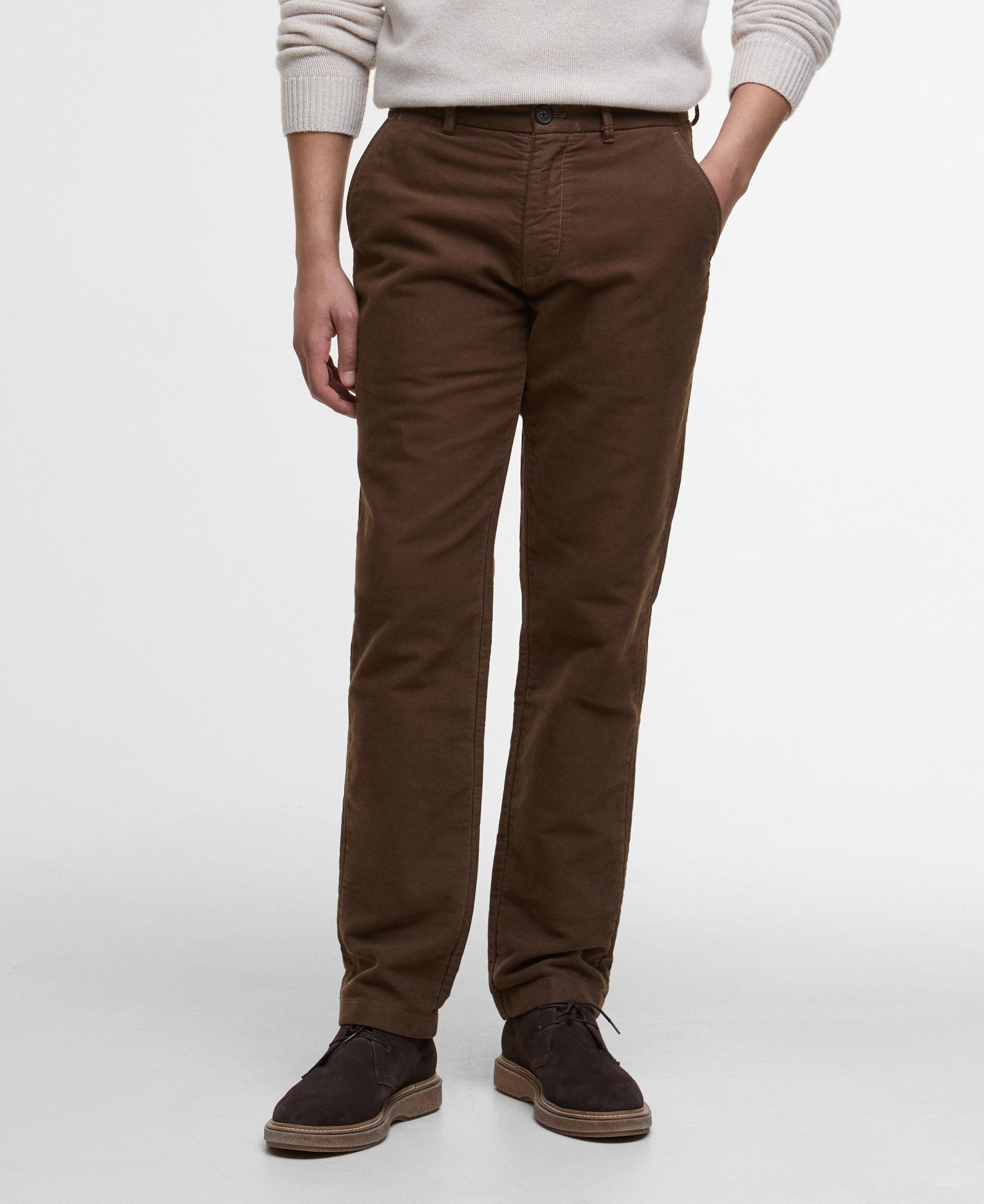 Young Ideas & Henmores -Moleskin Tailored Fit Trouser -SN71 Dark Sand -32/32