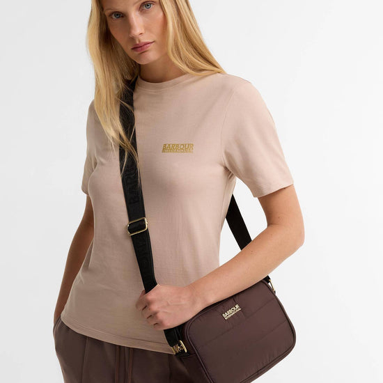 Young Ideas & Henmores -Monaco Baffle Quilt Crossbody Bag -BR91 Truffle -OS