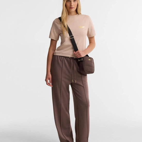 Young Ideas & Henmores -Monaco Baffle Quilt Crossbody Bag -BR91 Truffle -OS
