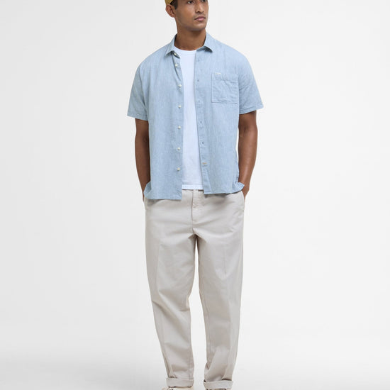 Young Ideas & Henmores - Nelson S/S Summer Fit Shirt - BU23 Lead - M