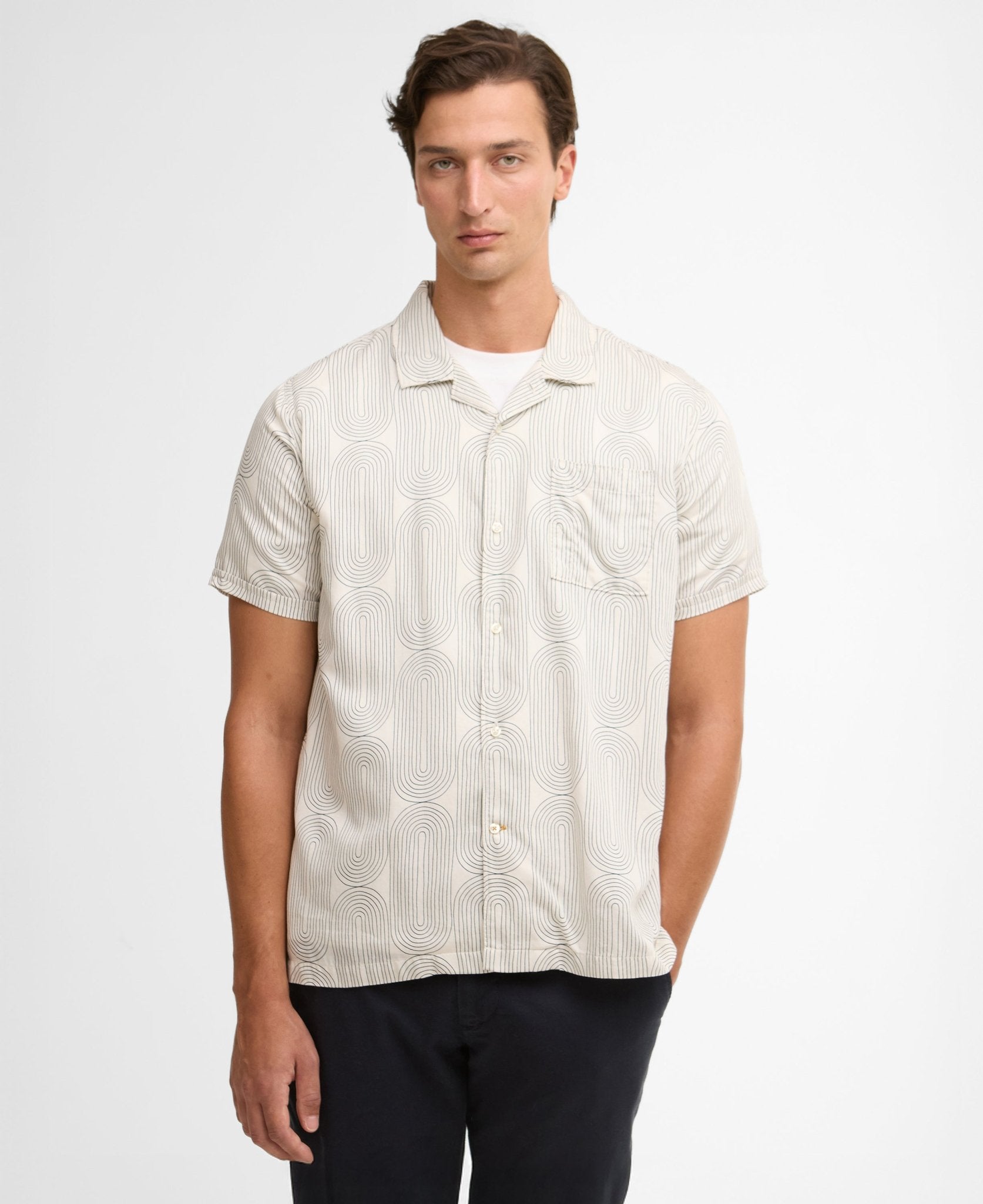 Young Ideas & Henmores - Newmill Printed Summer Fit Shirt - WH32 Whisper White - M