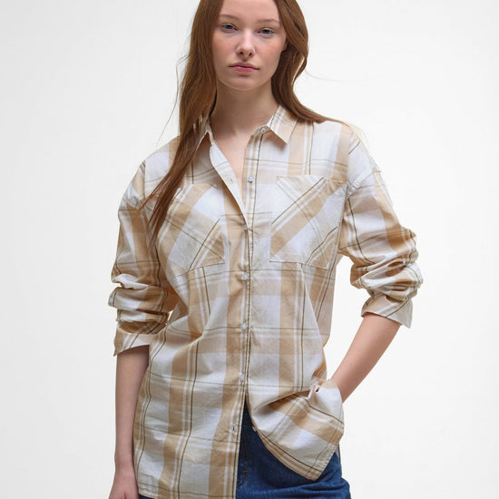 Young Ideas/Henmores - Nicola Check Shirt - BE13 Light Sand Check - 8