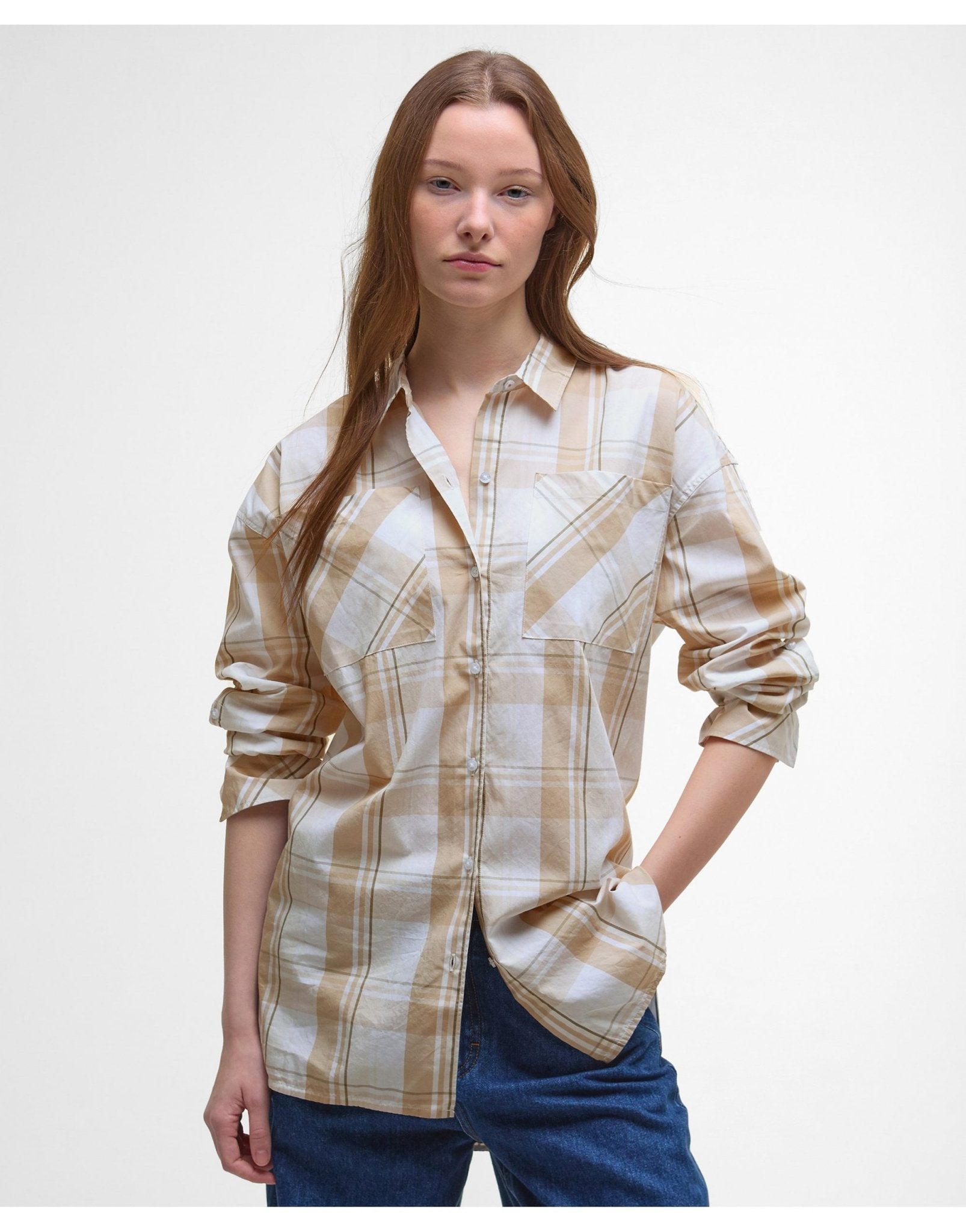 Young Ideas/Henmores - Nicola Check Shirt - BE13 Light Sand Check - 8