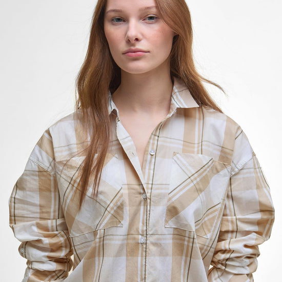 Young Ideas/Henmores - Nicola Check Shirt - BE13 Light Sand Check - 8