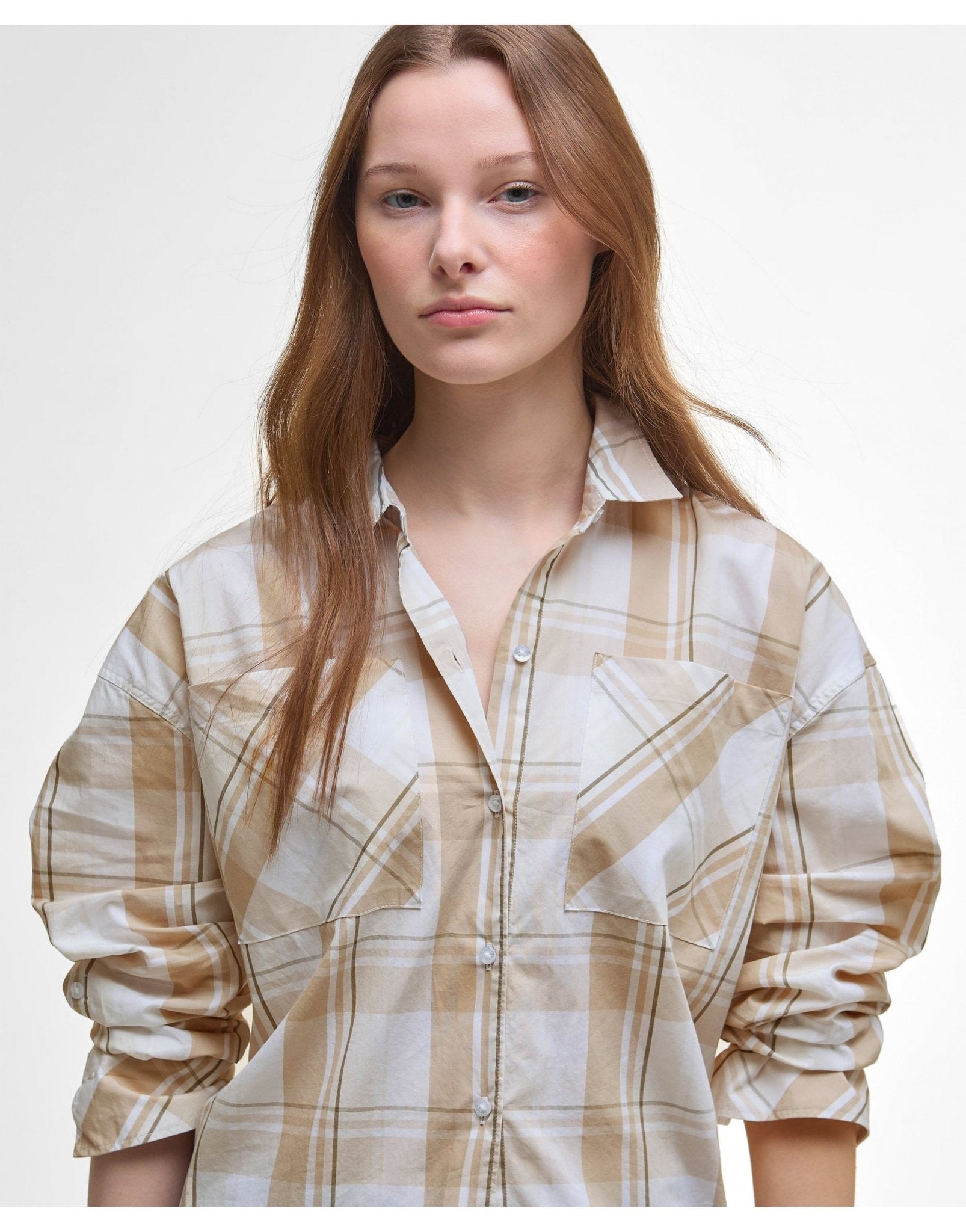 Young Ideas/Henmores - Nicola Check Shirt - BE13 Light Sand Check - 8
